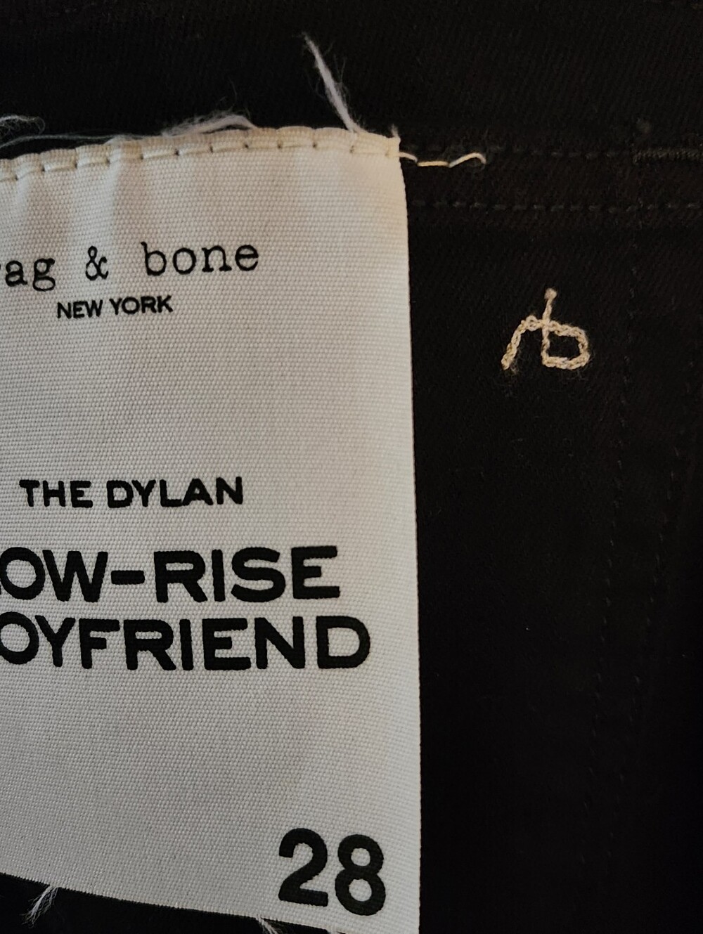 Rag & Bone Dylan Low Rise Boyfriend Jeans In Black Sz 28 - Picture 8 of 10